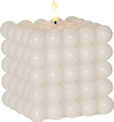 Star Trading kaars vlam punt, bubble kaars, wit, LED, timer, warm wit, 12,5 cm