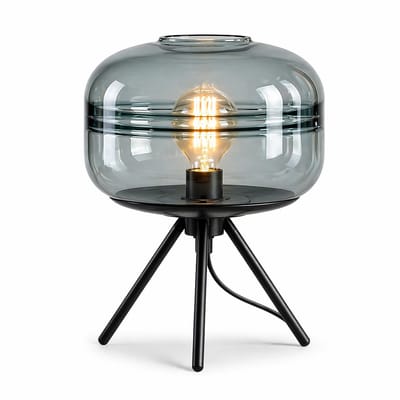 Bamled Tafellamp Glas - Blauw - 30 cm - E27 - Bureau- en Nachtlamp