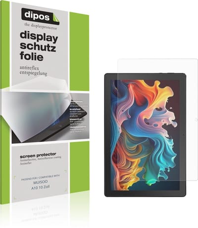 dipos – 2x Matte Beschermfolie geschikt voor MUISOO A10 10 Zoll | Krasbestendige & antireflecterende Screenprotector Ultra-Thin