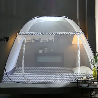 Pop-Up Klamboe Tentgordijnen voor Bed - Opvouwbaar Ontwerp Met Netbodem voor Baby, Volwassenen en Reizen, 200×180×150 cm