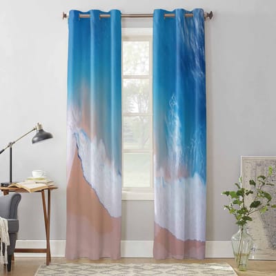 Zomer Oceaan Strand Raamgordijnen voor Woonkamer Luxe Slaapkamer Gordijn Keuken Jaloezieën Drapes Gordijnen 135W x 60H(cm) x1