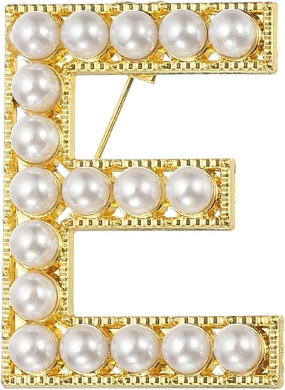 Letter Broche - Parels Alphabet Speld - Kleding Decoratie - Inclusief Sieraden Doosje - Goudkleurig