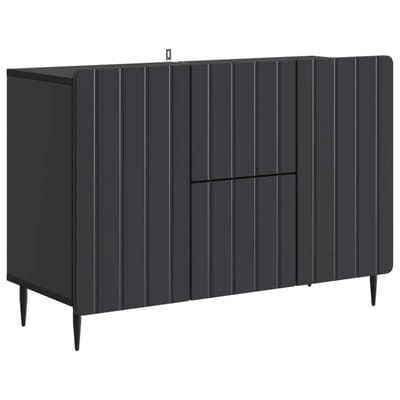 vidaXL - Dressoir - met - lade - Zwart - 89 - x - 34,5 - x - 62 - cm - Bewerkt - hout