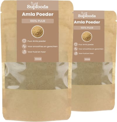 Amla Poeder 100% Puur - 200gram - Gebruik Amla Poeder bij Smoothies, Kruidenthee en Gerechten - Amla is tevens Geschikt als Natuurlijke Gezichtsmasker en Gezichtsscrub