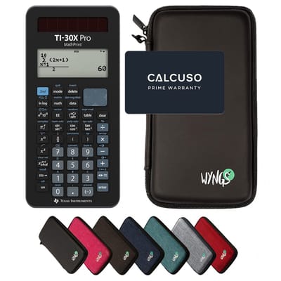 TI-30X Pro MathPrint incl. WYNGS Beschermhoes Zwart - Wetenschappelijke Rekenmachine - Basis Pakket