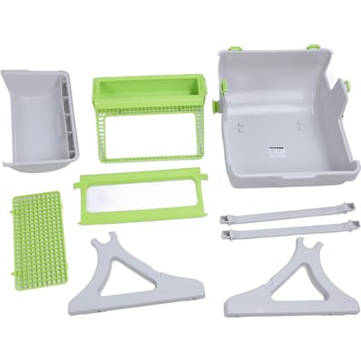 Bac à litière pour chat autonettoyant en plastique PP, assemblage facile, style seau basculant, semi-automatique, grand format white