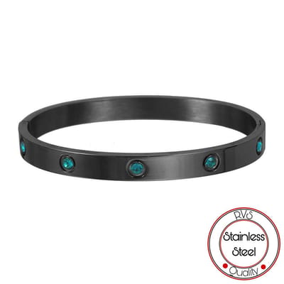 Soraro Zirkonia Turquoise Armband | Heren | Dames | Zwart | RVS | Armband Mannen | Armband Dames | Heren Armband | Cadeau voor Vrouw