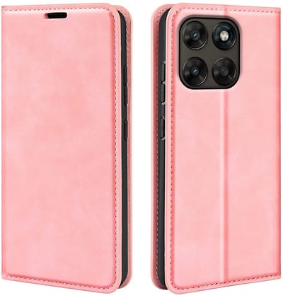 MobyDefend Hoesje - Geschikt voor Motorola Moto G67 / G77 / G87 - Luxe Wallet Bookcase (Magnetische Sluiting) - Roze