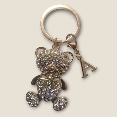 Sleutelhanger Beertje met Letter A - Gepersonaliseerd - Persoonlijk cadeau - Verjaardagscadeau - Kraamcadeau - Persoonlijk geschenk - Tashanger - Sleutelhanger