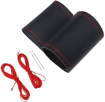 Dailygoods- Stuurwielcover Zacht Leer - Stuurhoes - Auto Accessoires - Antislip - 37-38 cm - Geperforeerd Design