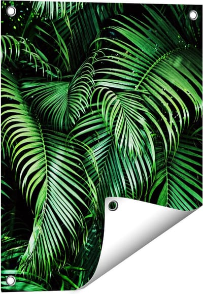 Gards Tuinposter Tropische Palm Bladeren - Groen - 40x50 cm - Tuindoek - Tuindecoratie - Wanddecoratie buiten - Tuinschilderij
