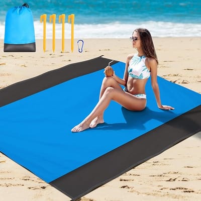 Famanu – Zandvrije & Zandbestendige Strandmat voor Strand - Camping - Picknick of Reizen - Perfect voor de Beach - Picknickkleed en Outdoor Activiteiten - Licht & Robuust