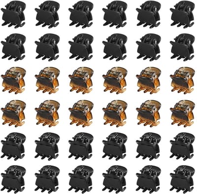 Dailygoods- Haarclips 36 Stuks - Mini Haarspeldjes - Antislip Klauwclips - Kunststof en Metaal - Zwart/Bruin - Duurzaam en Stevig - Haarklemmen