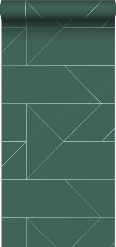 Origin Wallcoverings behang grafische lijnen donkergroen - 347724 - 0,53 x 10,05 m