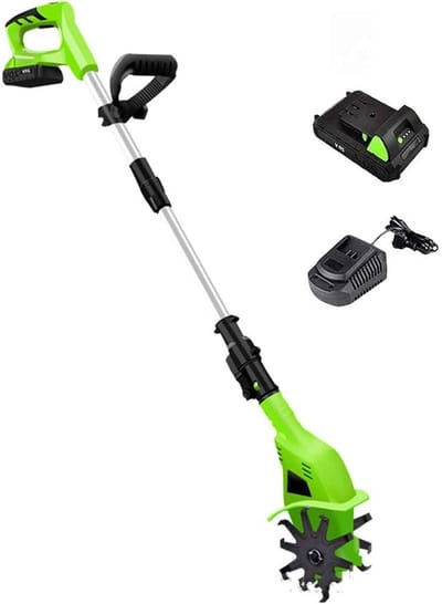 Draadloze Tuinfrees - Elektrische Frees Grondbewerker - Onkruid Verwijderen - Lichtgewicht Handzaam - 10 cm Breed - Zwart