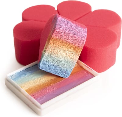 PartyXplosion - PXP - Schmink - Vlinder Sponsjes Pink - Roze - per 6 stuks