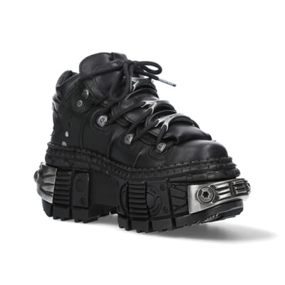 New Rock lederen platform enkellaarzen-WALL106-S10