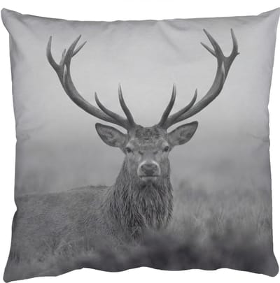 Sierkussens - Kussentjes Woonkamer - 50x50 cm - Hert - Mistig - Zwart - Wit