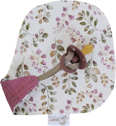 Wallabiezzz Speendoekje - Speenknuffel - Baby - Kraamcadeau - Roze Bloem