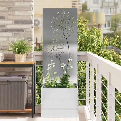 vidaXL - Tuin - Privacy - Scherm - Fretwerk - Zilver - 50 - x - 150 - cm - Roestvrij - staal