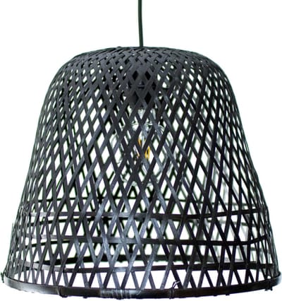 Bamboe Hanglamp - Handgemaakt - Zwart - ⌀40 cm