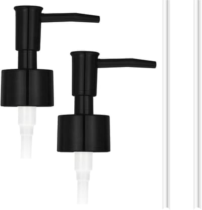 Dailygoods- Zeepdispenser Pompvervanging - Zwart - Set van 2 - Duurzaam Polypropyleen - Geschikt voor Lotion - Afmetingen 9,5 x 5,5 cm - Pomp