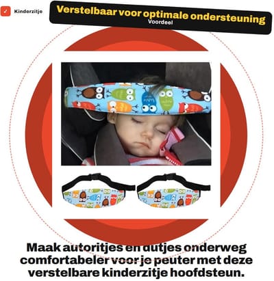 Dailygoods- Hoofdhouder - Verstelbare Kinderzitje Hoofdsteun - 2-Pack - Polyester - Universeel - Comfortabel en Duurzaam