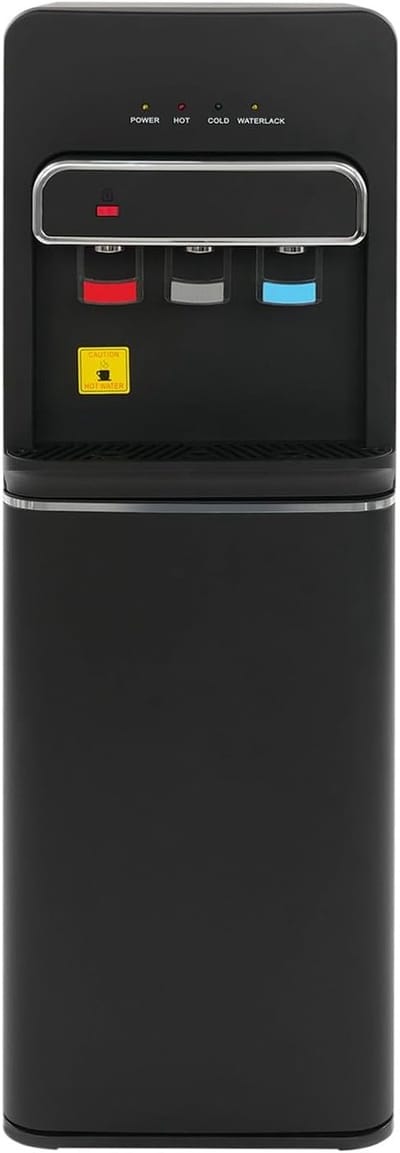 Waterdispenser Bodemlader - Drankkoeler Waterkoeler - Direct Water Tappen - Drie Temperatuurstanden - 32 x 31 x 96 cm - Zwart