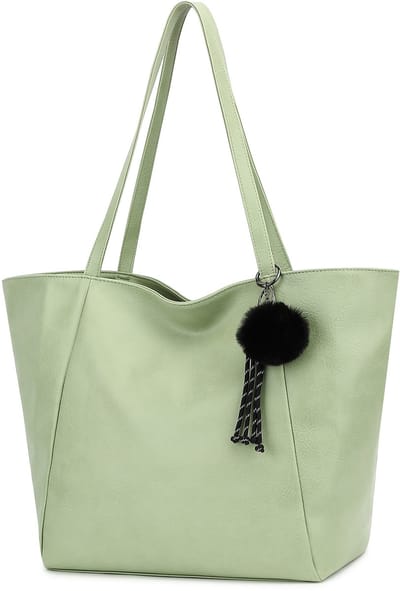 TAN.TOMI Dames Handtassen – Dames Tas Shopper – Grote Shopper Schoudertas – Lichtgewicht & Ruim - Lichtgroen