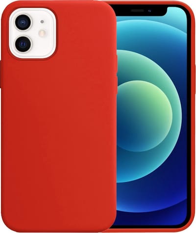 Hoesje - Geschikt voor Apple iPhone 12 - Sterk & Shockproof - Siliconen Case - Hoes Cover - Telefoonhoes - Rood