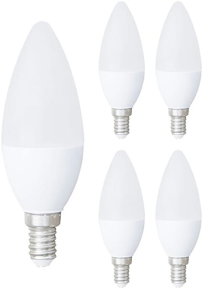 VITO LED Kaarslamp C38 E14 - 9W (vervangt 60W) - 792lm - 2700K - 220-240V - Ø37mm - Energiezuinig - 5 stuks