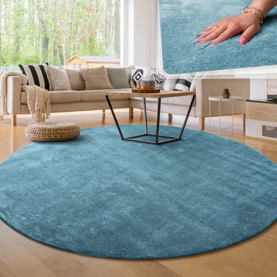 Paco Home Moderne woonkamer tapijt kortpolig wasbaar zacht uni effect bont antislip 200 cm Rund