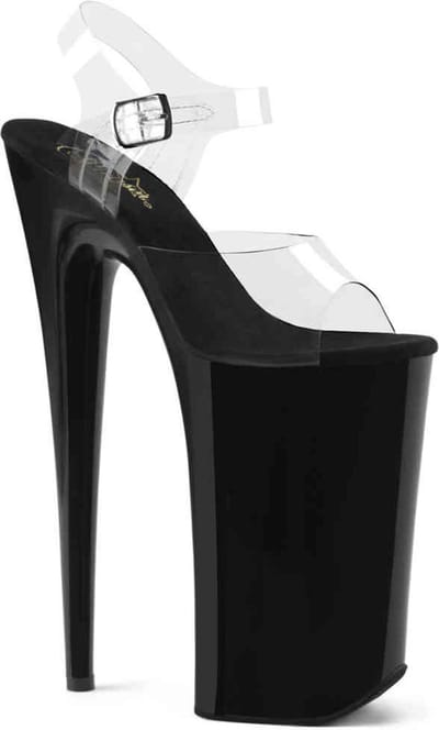 Pleaser - BEYOND008 Sandaal met enkelband, Paaldans schoenen - Paaldans schoenen - 42 Shoes - Zwart