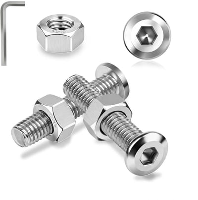 25 Sets Roestvrijstalen M8x20mm Platte Kop Binnen Binnenzeskantschroeven met Moeren