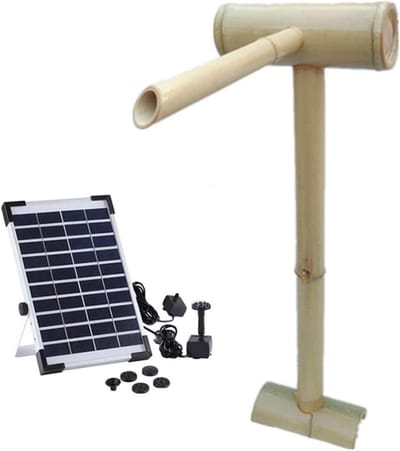 Bamboe Fonteinset - Waterornament Tuin - Rustgevende Sfeer Creëren - Zonne-energie Optie - 23.6 inch - Natuurlijk Bamboe