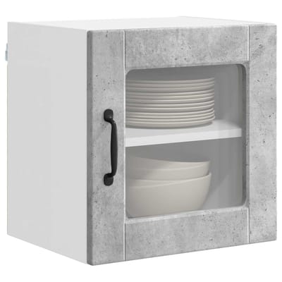 vidaXL - Wandglas - Kasten - PORTO - Beton - Grijs - 40 - x - 31 - x - 40 - cm - Bewerkt - hout