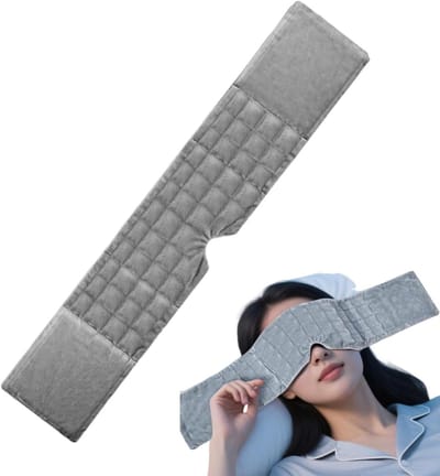Slaapmasker Verzwaard - Oogmasker Nacht - Ontspanning Bevorderen - Ruime Lichtblokkering - 19.8 x 19.1 x 4.8 cm - Zwart
