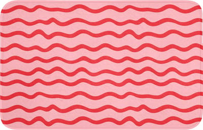 WC mat 80x50 cm - Antislip - Speels - Patroon - Rood - Toiletmat - Vloermat - Douchemat - Toilet tapijt - Toiletmatten