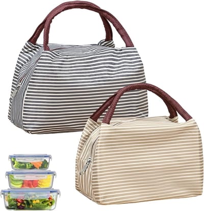 Thermotas set van 2 stuks - geïsoleerde lunchtas voor school, kantoor en picknick