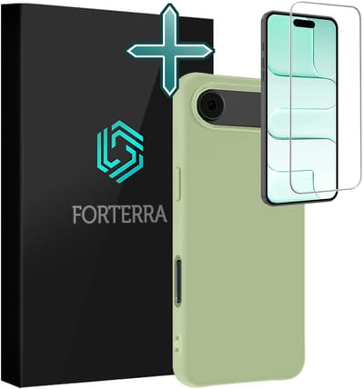 Hoesje Met Screenprotector - Geschikt voor Apple iPhone Air - Sterk & Shockproof - Telefoon Hoes - Back Cover - Siliconen Case - Groen