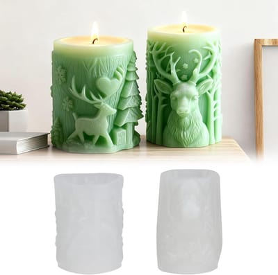 3D Siliconen Mal voor Kerstkaarsen, Kerstboom & Handwerk - DIY Geurkaarsen Gieten