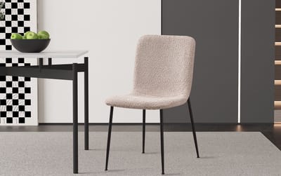 Interiax Eetkamerstoel Mona BouclÃ© Beige