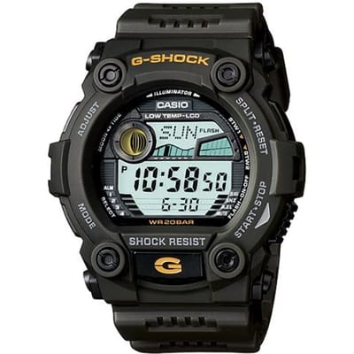 Casio off-road gevoel mode trend straat retro eenvoudig hip maanfase LCD display sport waterdicht kwartsuurwerk harsband Japans en G-7900-3 grijze kleur