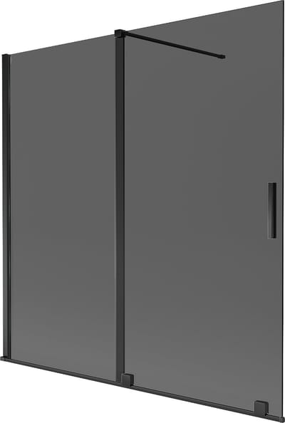 Mexen Velar badwand 2-delige schuifdeur 160 x 150 , grafiet, zwart - 896-160-000-41-70