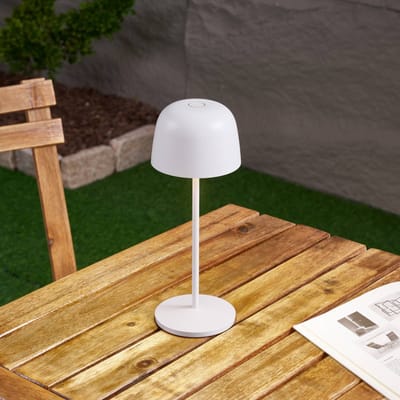 Lindby LED tafellamp op batterijen Arietty, wit, dimbaar, IP65