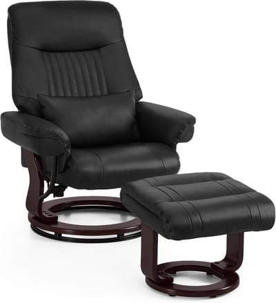 Relaxfauteuil met ligfunctie - Draaibare stoel - Ontspannen lezen - 360 graden draaibaar - 143 x 82 x 96 cm