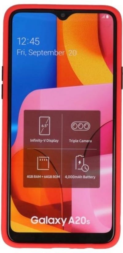 Hoesje Geschikt voor de Samsung Galaxy A20s - Hard Case Backcover Telefoonhoesje - Rood