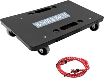 Meubelverhuizer met 4 wielen - 16 inch Heavy Duty Dolly voor meubels, zwarte platte kar met 500 lbs capaciteit