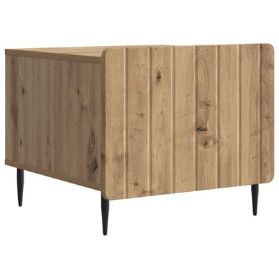vidaXL - Salontafel - Artisanaal - eiken - 49 - x - 50 - x - 42 - cm - Bewerkt - hout
