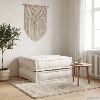vidaXL - Modulaire - bankstel - 70x70x36 - crèmekleurig - stof